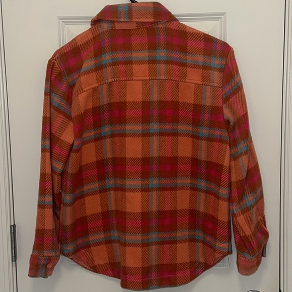 Cat and Jack Girls Flannel Shacket Size Medium Orange - Picture 2 of 3